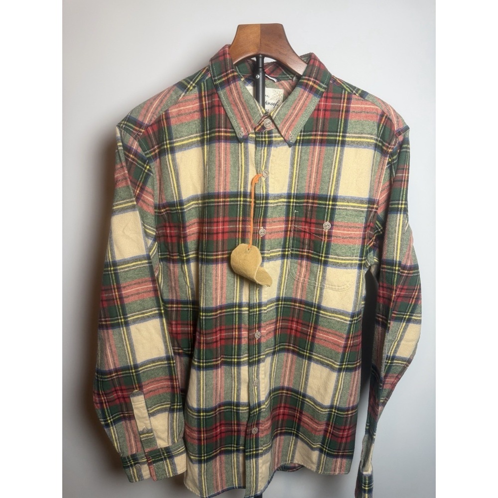 Weatherproof Vintage Mens Plaid LongSleeve Button Down Lg Flannel Holiday Tartan